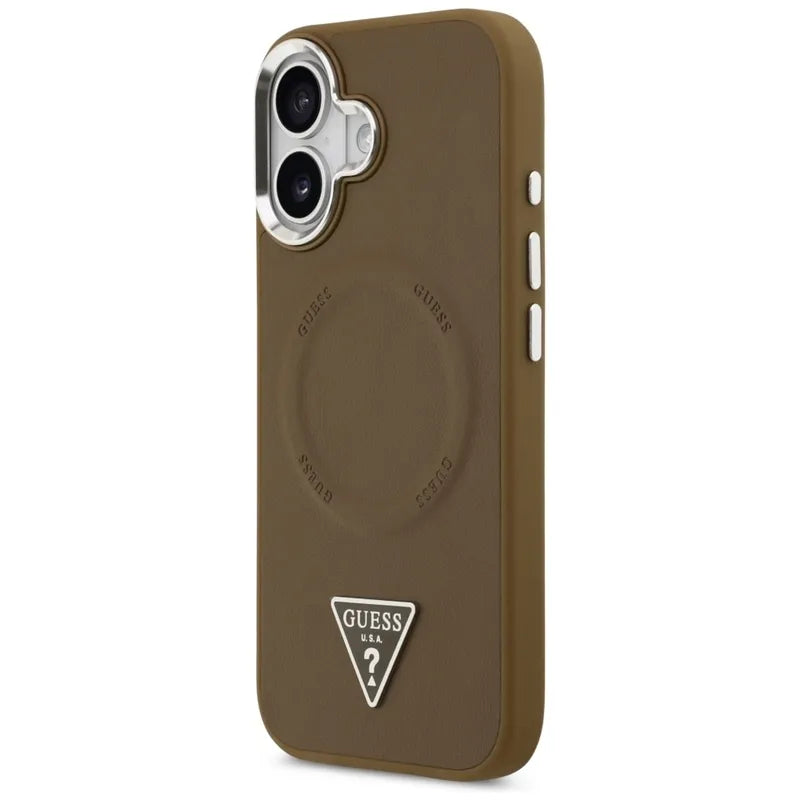 Guess Trikampio logotipas MagSafe – dėklas iPhone 17 (Ruda)