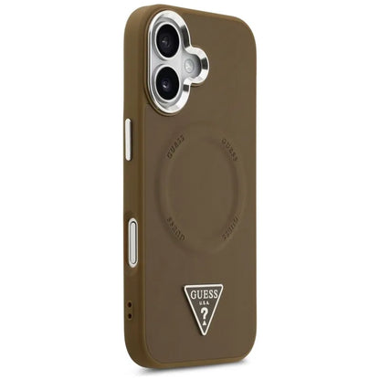 Guess Trikampio logotipas MagSafe – dėklas iPhone 17 (Ruda)