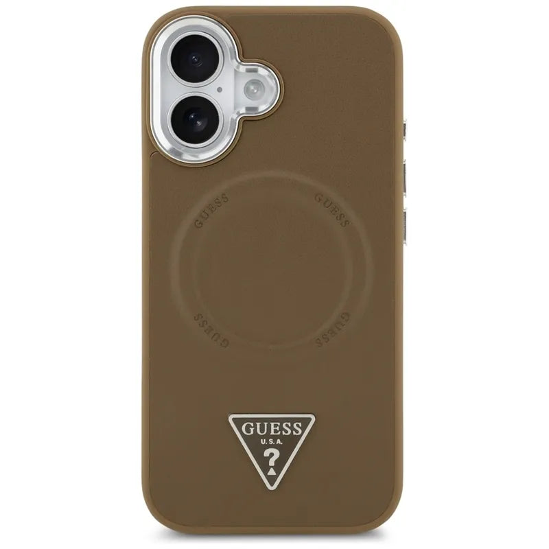Guess Trikampio logotipas MagSafe – dėklas iPhone 17 (Ruda)