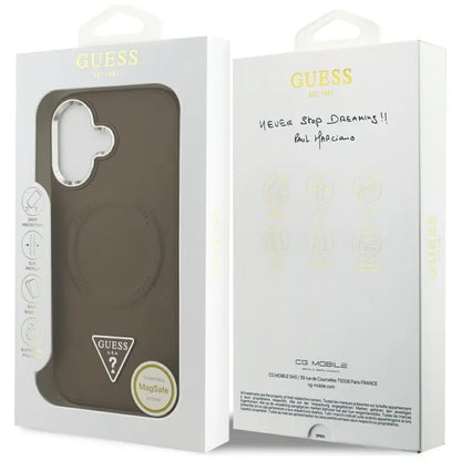 Guess Trikampio logotipas MagSafe – dėklas iPhone 17 (Ruda)