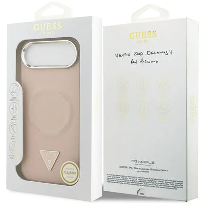 Guess Trikampio logotipas MagSafe dėklas iPhone Air (Rožinis)