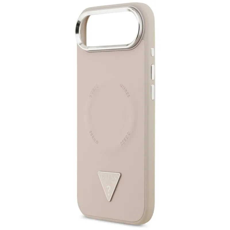 Guess Trikampio logotipas MagSafe dėklas iPhone Air (Rožinis)
