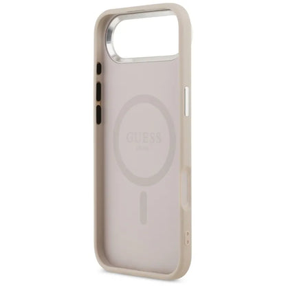 Guess Trikampio logotipas MagSafe dėklas iPhone Air (Rožinis)