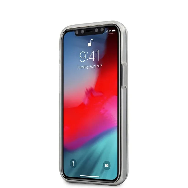 Guess trikampis logotipas - dėklas, skirtas „iPhone 12 Mini“ (juoda)