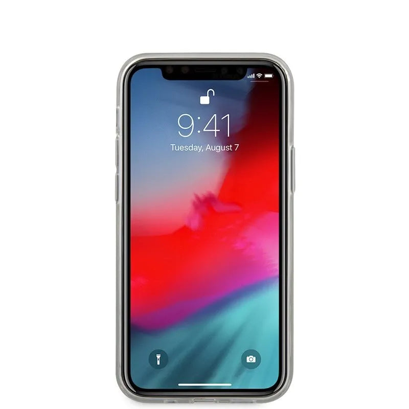 Guess trikampis logotipas - dėklas, skirtas „iPhone 12 Mini“ (juoda)
