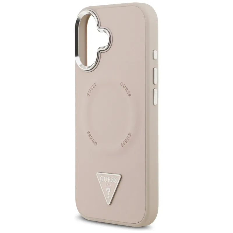 Guess Trikampis logotipas MagSafe - Dėklas iPhone 17 (Rožinis)