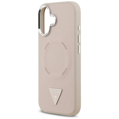Guess Trikampis logotipas MagSafe - Dėklas iPhone 17 (Rožinis)