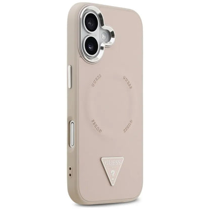 Guess Trikampis logotipas MagSafe - Dėklas iPhone 17 (Rožinis)