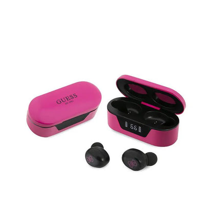 Guess True Wireless ausinės BT5.0 5H – TWS ausinės + įkrovimo dėklas (purpurinis)