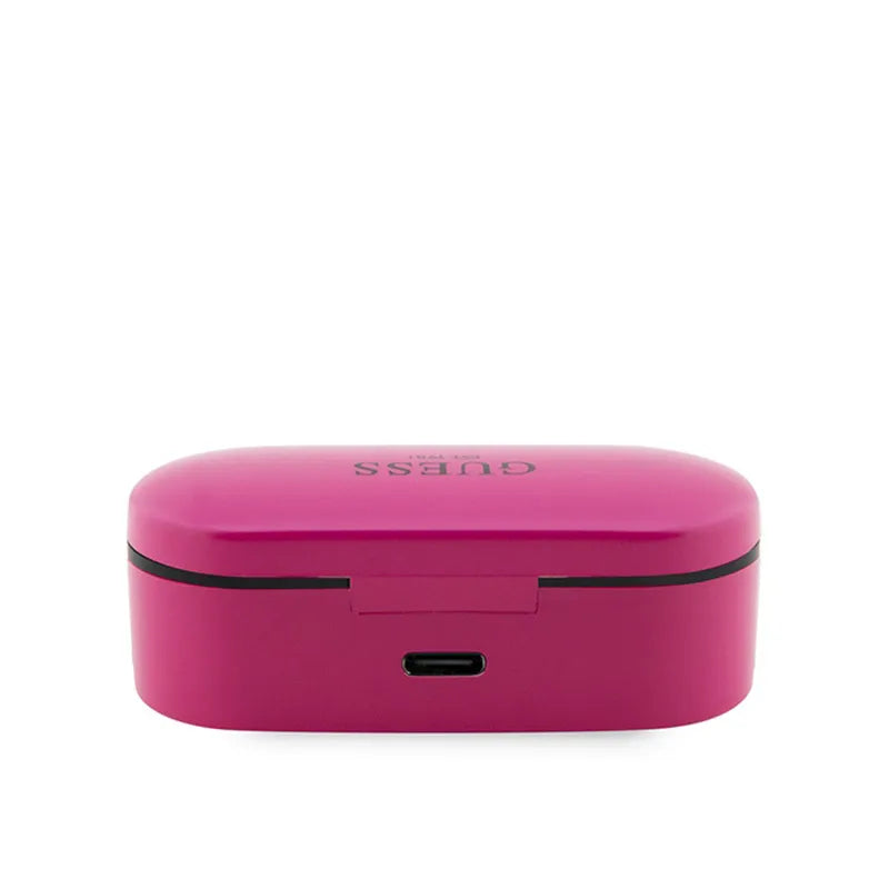 Guess True Wireless ausinės BT5.0 5H – TWS ausinės + įkrovimo dėklas (purpurinis)