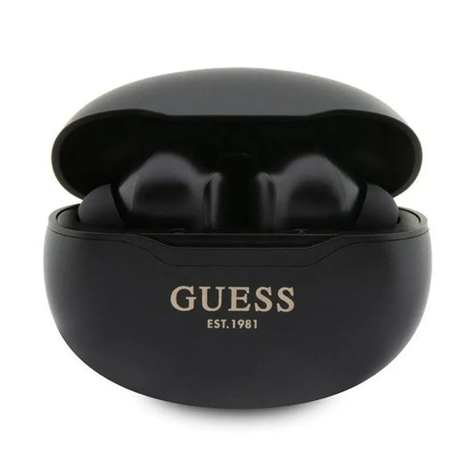 Guess True Wireless Classic EST BT5.3 – TWS ausinės + įkrovimo dėklas (juodas)