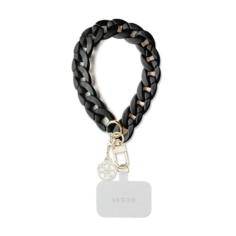 Guess Universal Big Hand Strap Acrylic 4G Charm – universalus telefono dirželis (juodas)