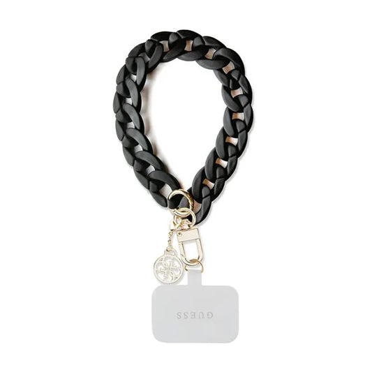 Guess Universal Big Hand Strap Acrylic 4G Charm – universalus telefono dirželis (juodas)
