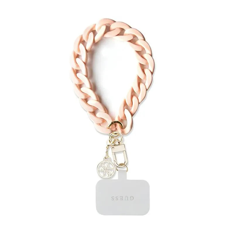 Guess Universal Big Hand Strap Akrilo 4G pakabukas – Universalus telefono dirželis (Rožinė)