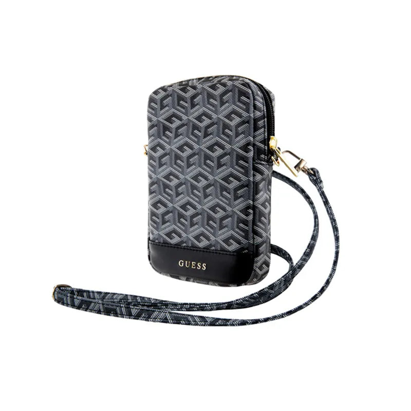 Guess Zip GCube Bottom Stripe - Telefono krepšys (juodas)