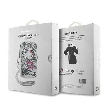 „Hello Kitty Graffiti Kitty Head“ – Kryžminė rankinė telefonui (balta)