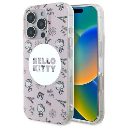 Hello Kitty IML "All Over Paris" MagSafe – dėklas iPhone 16 Pro Max (rožinis)