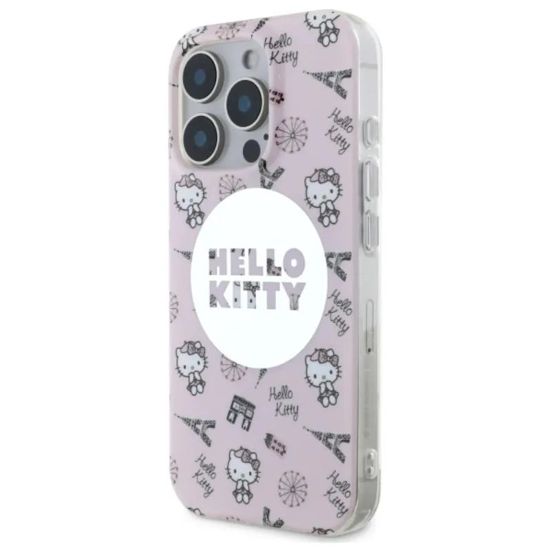 Hello Kitty IML "All Over Paris" MagSafe – dėklas iPhone 16 Pro Max (rožinis)