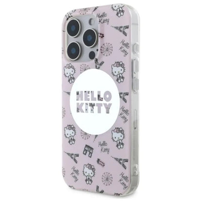 Hello Kitty IML "All Over Paris" MagSafe – dėklas iPhone 16 Pro Max (rožinis)