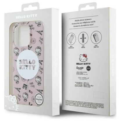 Hello Kitty IML All Over Paris MagSafe – dėklas iPhone 16 Pro (rožinis)
