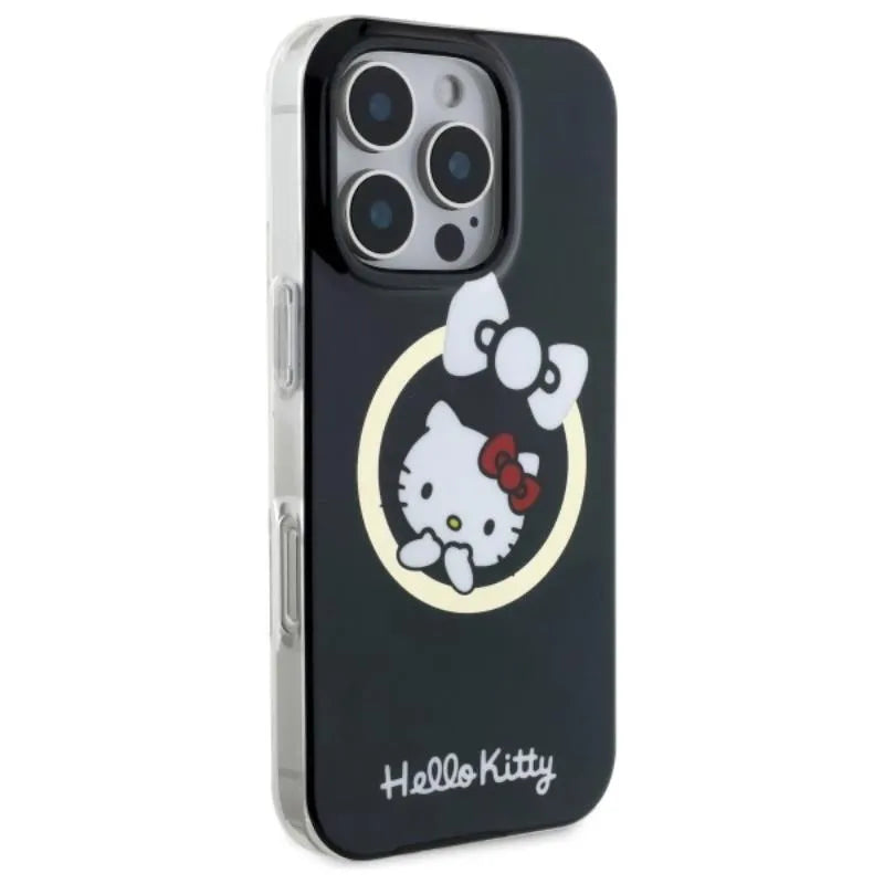 Hello Kitty IML Fun Bow MagSafe - dėklas iPhone 16 Pro (juodas)