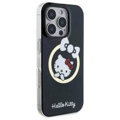 Hello Kitty IML Fun Bow MagSafe - dėklas iPhone 16 Pro (juodas)