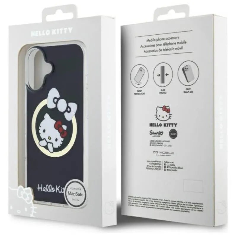Hello Kitty IML Fun Bow MagSafe - dėklas, skirtas iPhone 16 (juodas)