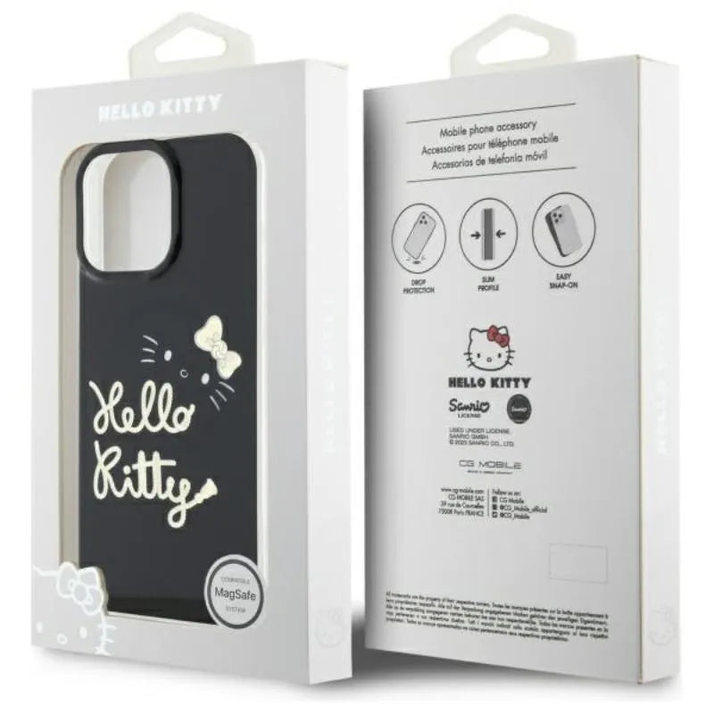 Hello Kitty IML Golden Diva MagSafe – „iPhone 16 Pro Max“ dėklas (juodas)