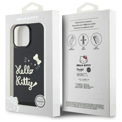 Hello Kitty IML Golden Diva MagSafe – „iPhone 16 Pro Max“ dėklas (juodas)