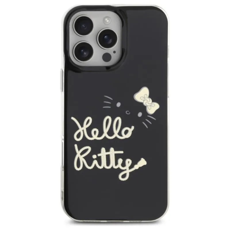 Hello Kitty IML Golden Diva MagSafe – „iPhone 16 Pro Max“ dėklas (juodas)