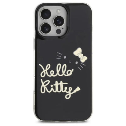 Hello Kitty IML Golden Diva MagSafe – „iPhone 16 Pro Max“ dėklas (juodas)