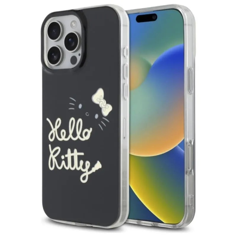 Hello Kitty IML Golden Diva MagSafe – „iPhone 16 Pro Max“ dėklas (juodas)