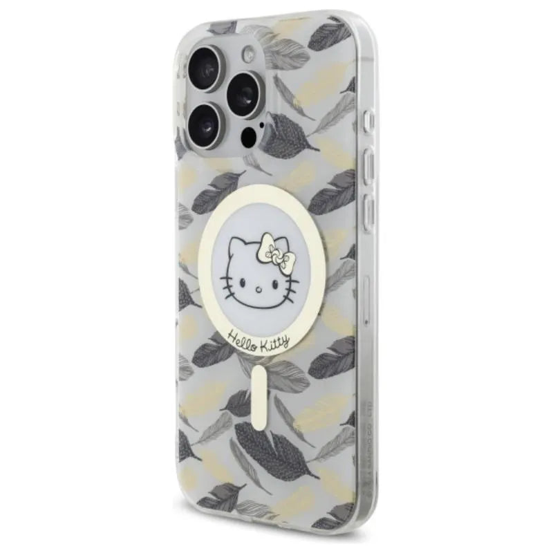 Hello Kitty IML Golden Leaves MagSafe - dėklas iPhone 16 Pro Max (baltas)