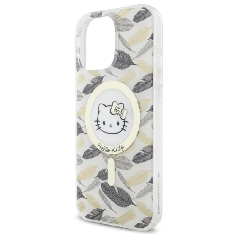 Hello Kitty IML Golden Leaves MagSafe - dėklas iPhone 16 Pro Max (baltas)