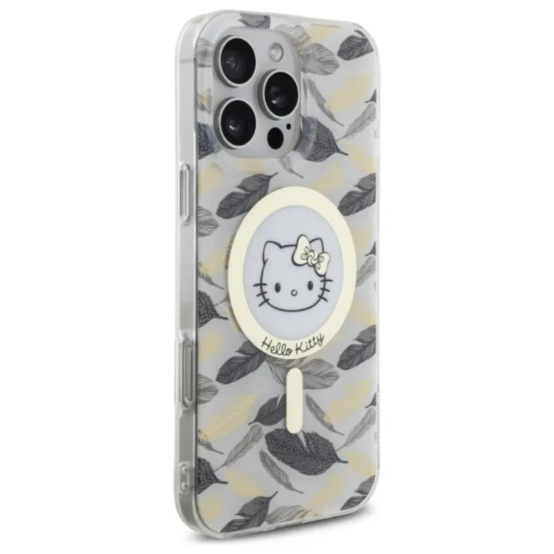 Hello Kitty IML Golden Leaves MagSafe - dėklas iPhone 16 Pro Max (baltas)