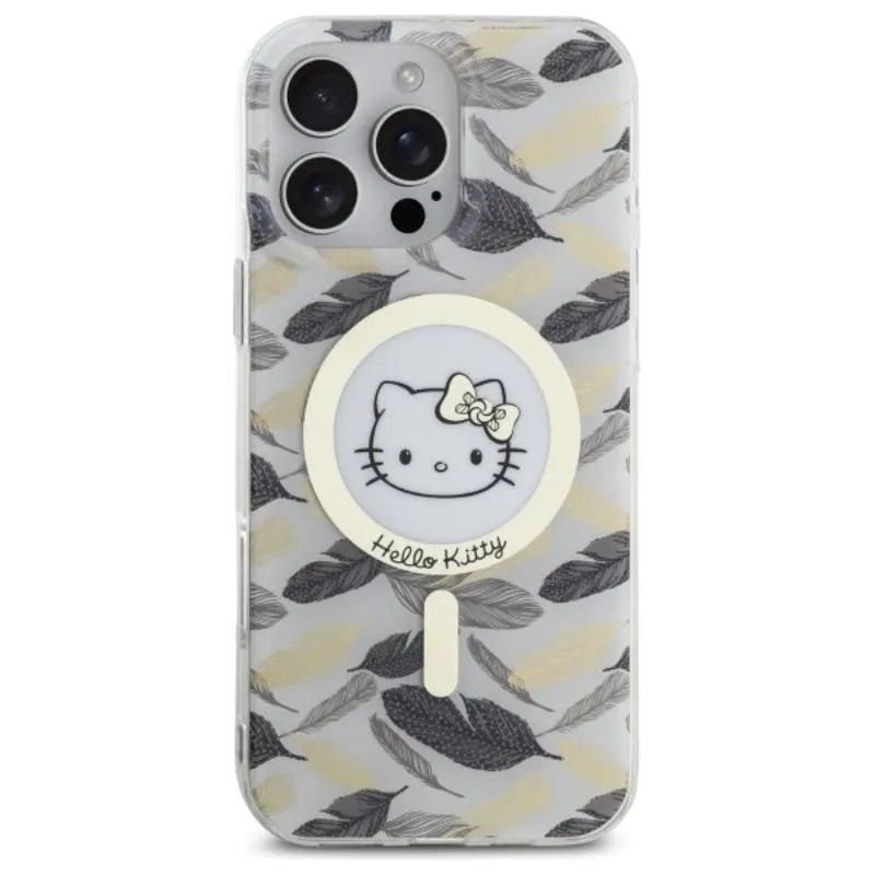 Hello Kitty IML Golden Leaves MagSafe - dėklas iPhone 16 Pro Max (baltas)