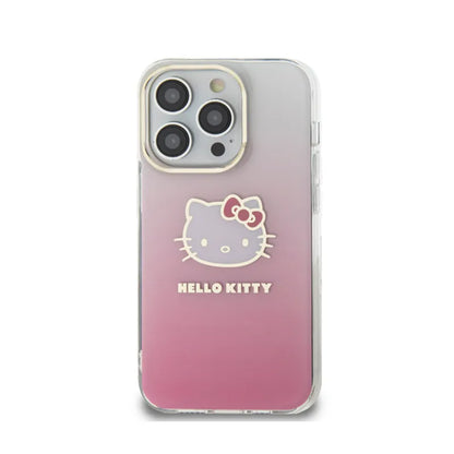 Hello Kitty IML Gradient Electrop Kitty Head – dėklas iPhone 15 Pro (rožinis)