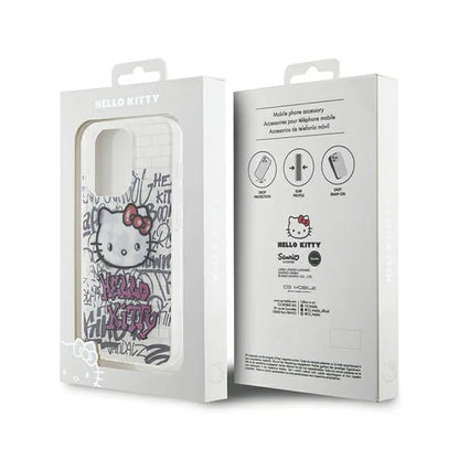 Hello Kitty IML Kitty ant plytų grafičiai – „iPhone 15 Pro Max“ dėklas (baltas)