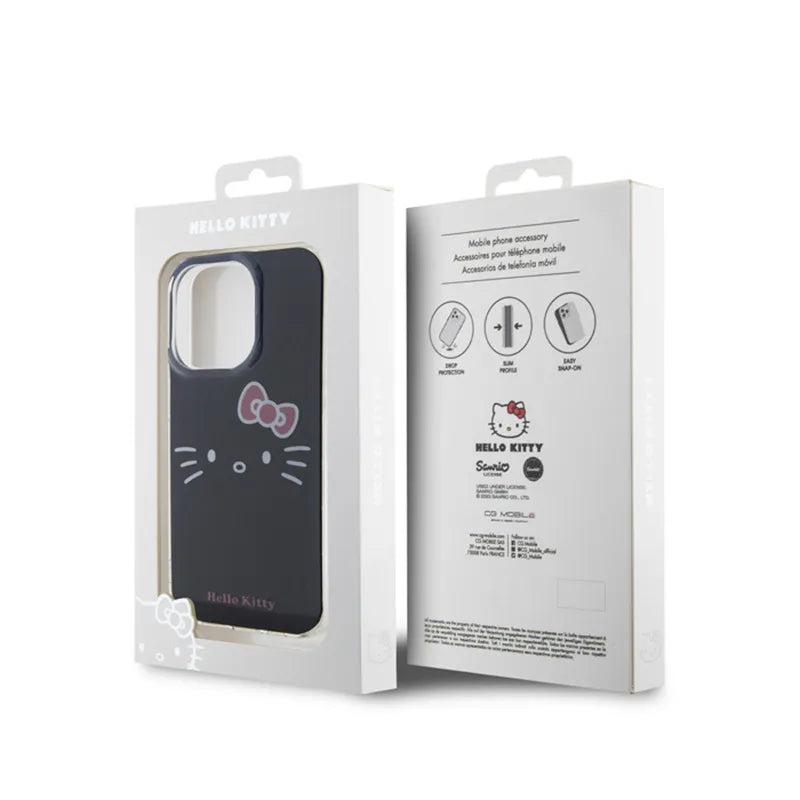 Hello Kitty IML Kitty Face – iPhone 15 Pro dėklas (juodas)