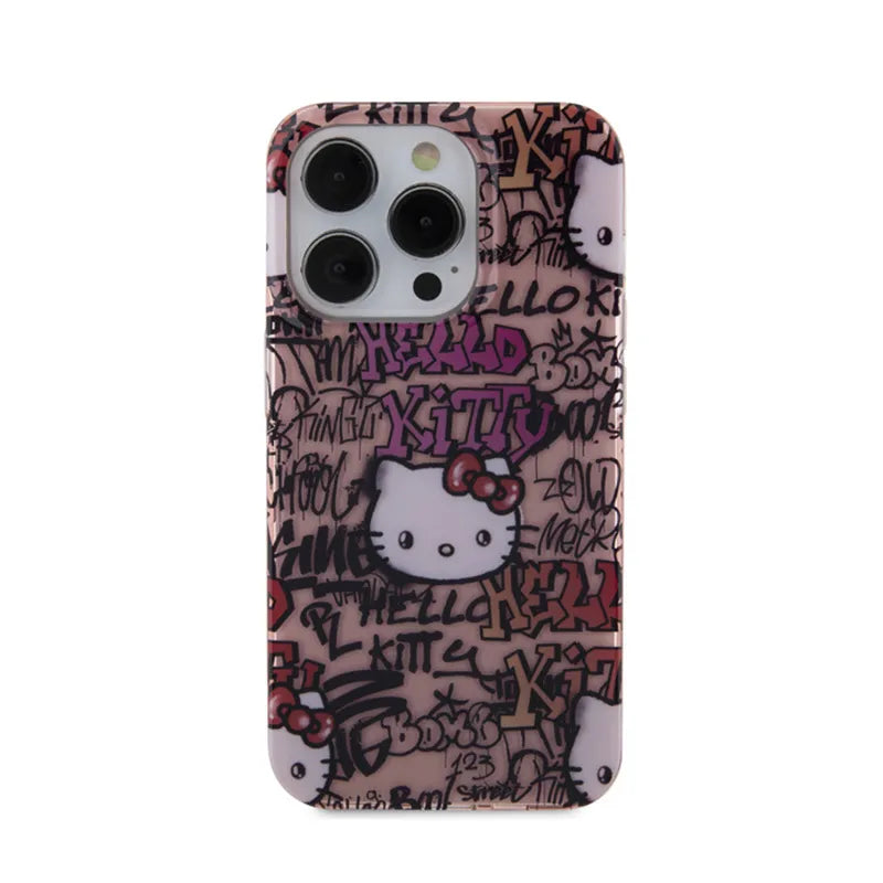 Hello Kitty IML Tags Graffiti - iPhone 14 Pro dėklas (rožinis)