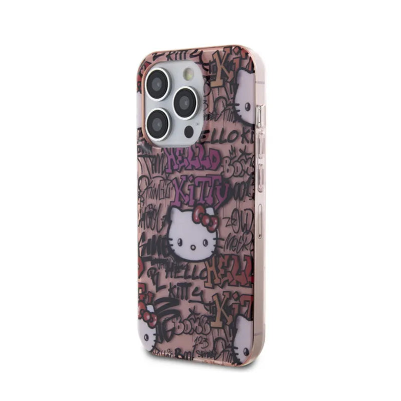Hello Kitty IML Tags Graffiti – „iPhone 14 Pro Max“ dėklas (rožinis)