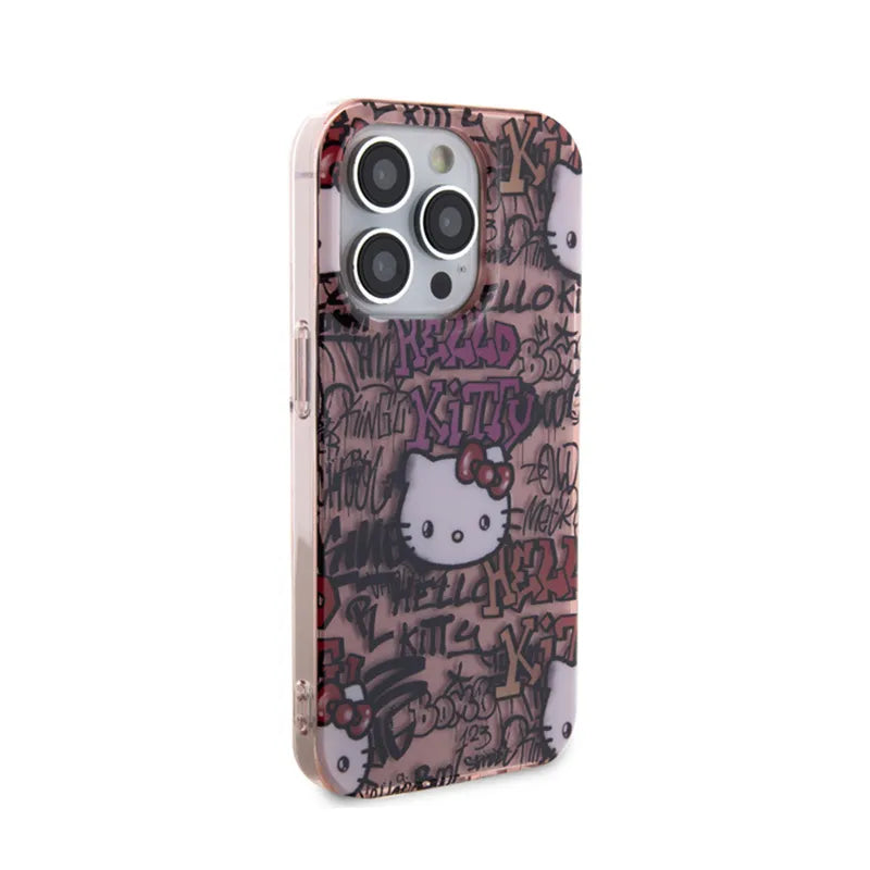 Hello Kitty IML Tags Graffiti – „iPhone 14 Pro Max“ dėklas (rožinis)
