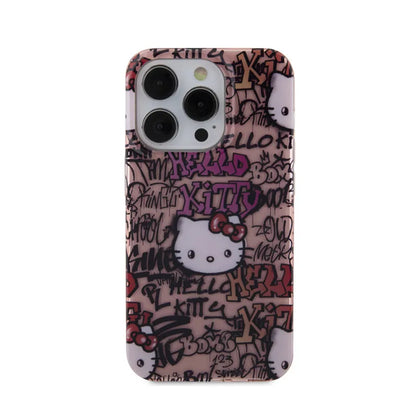 Hello Kitty IML Tags Graffiti – iPhone 15 Pro dėklas (rožinis)