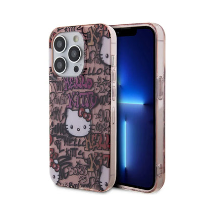 Hello Kitty IML Tags Graffiti – iPhone 15 Pro dėklas (rožinis)