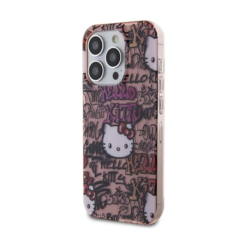 Hello Kitty IML Tags Graffiti – iPhone 15 Pro Max dėklas (rožinis)