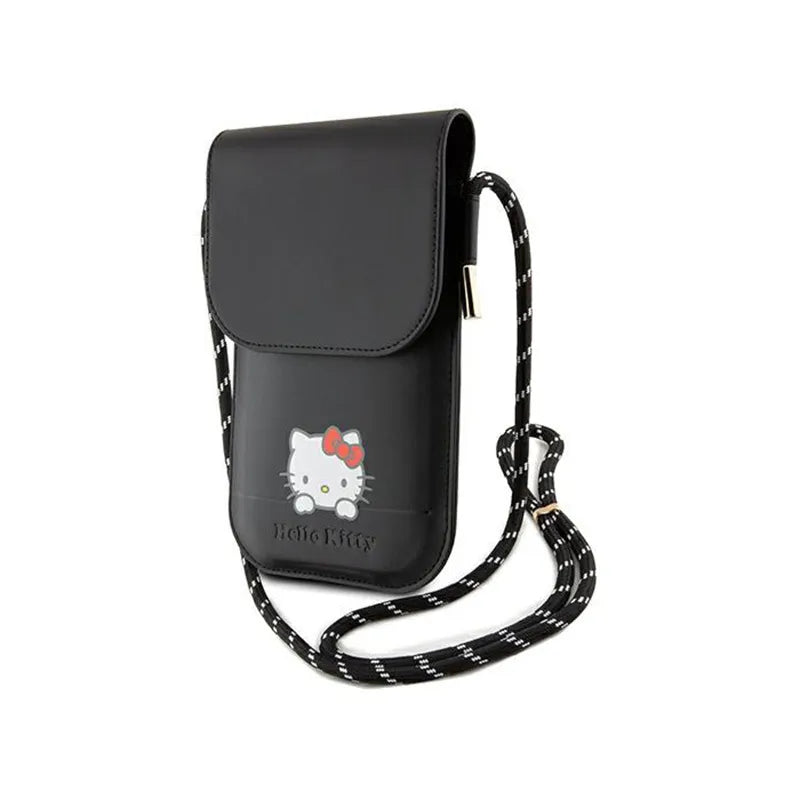 Hello Kitty Leather Daydreaming Cord – Telefono rankinė per petį (juoda)