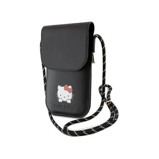 Hello Kitty Leather Daydreaming Cord – Telefono rankinė per petį (juoda)