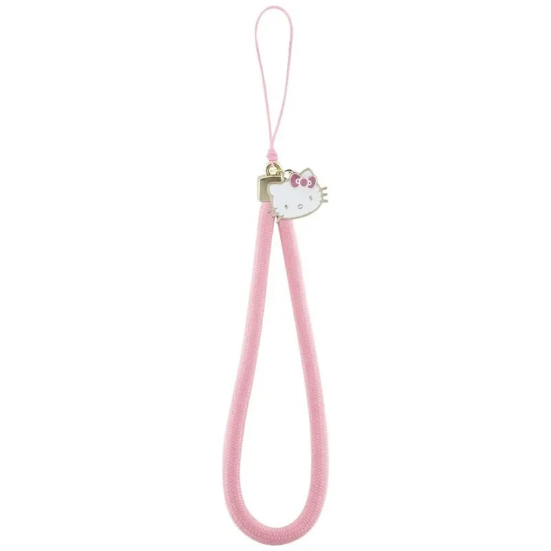 Hello Kitty nailono virvelė katytės galvutė - pakabukas telefonui (rožinis)