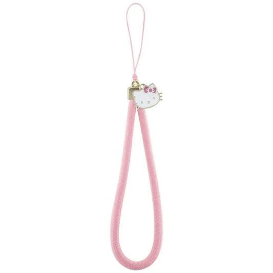 Hello Kitty nailono virvelė katytės galvutė - pakabukas telefonui (rožinis)