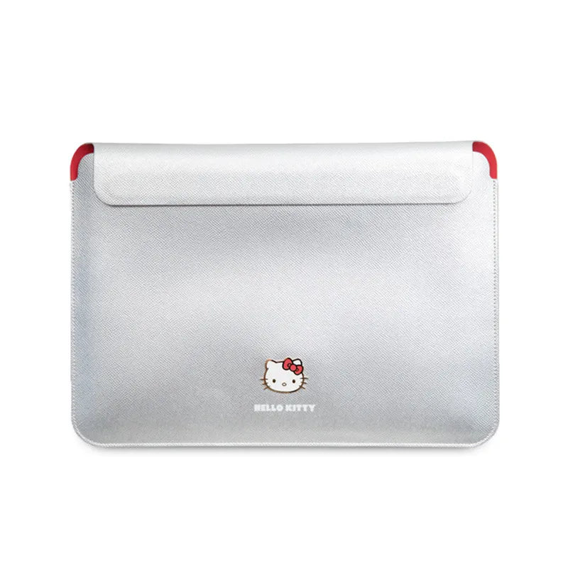Hello Kitty PU Metal Logo Sleeve - nešiojamojo kompiuterio dėklas 13 colių / 14 colių (sidabrinis)